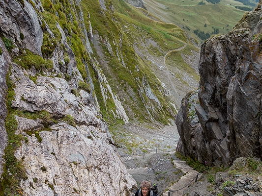 Impressionnant parcours vers le Rothorn