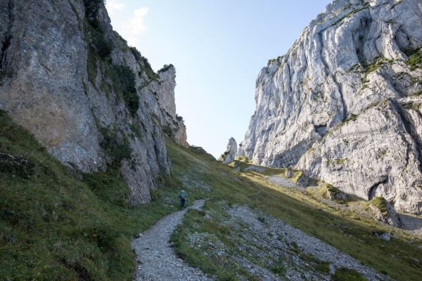 Steile Wanderung durch die Bogartenlücke auf der ruhigen Seite des Alpsteins