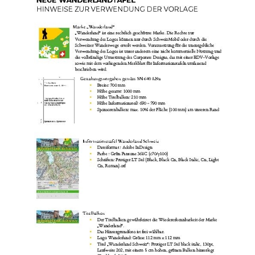 Manual Infotafel Wanderland f