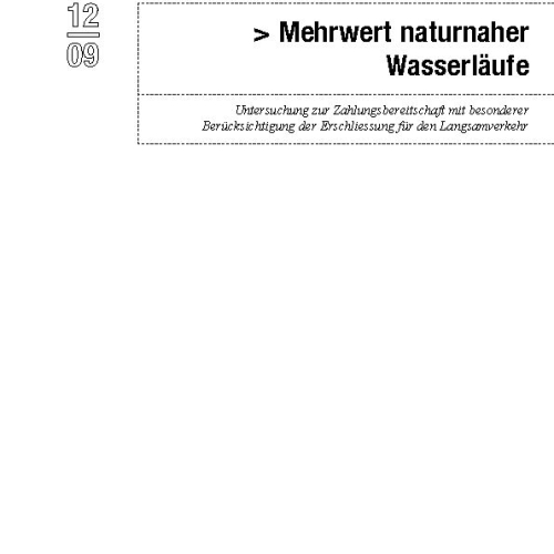 Zusammenfassung Studie Mehrwert naturnaher Wasserläufe d