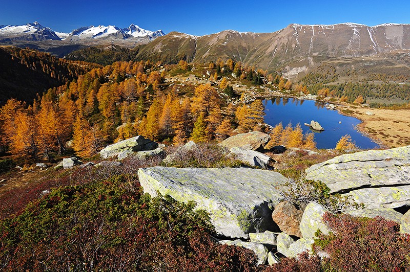 Le Mässersee, en dessous du col du Geisspfad. Rien ne trahit le secret de ses eaux. Photos: natur-welten.ch