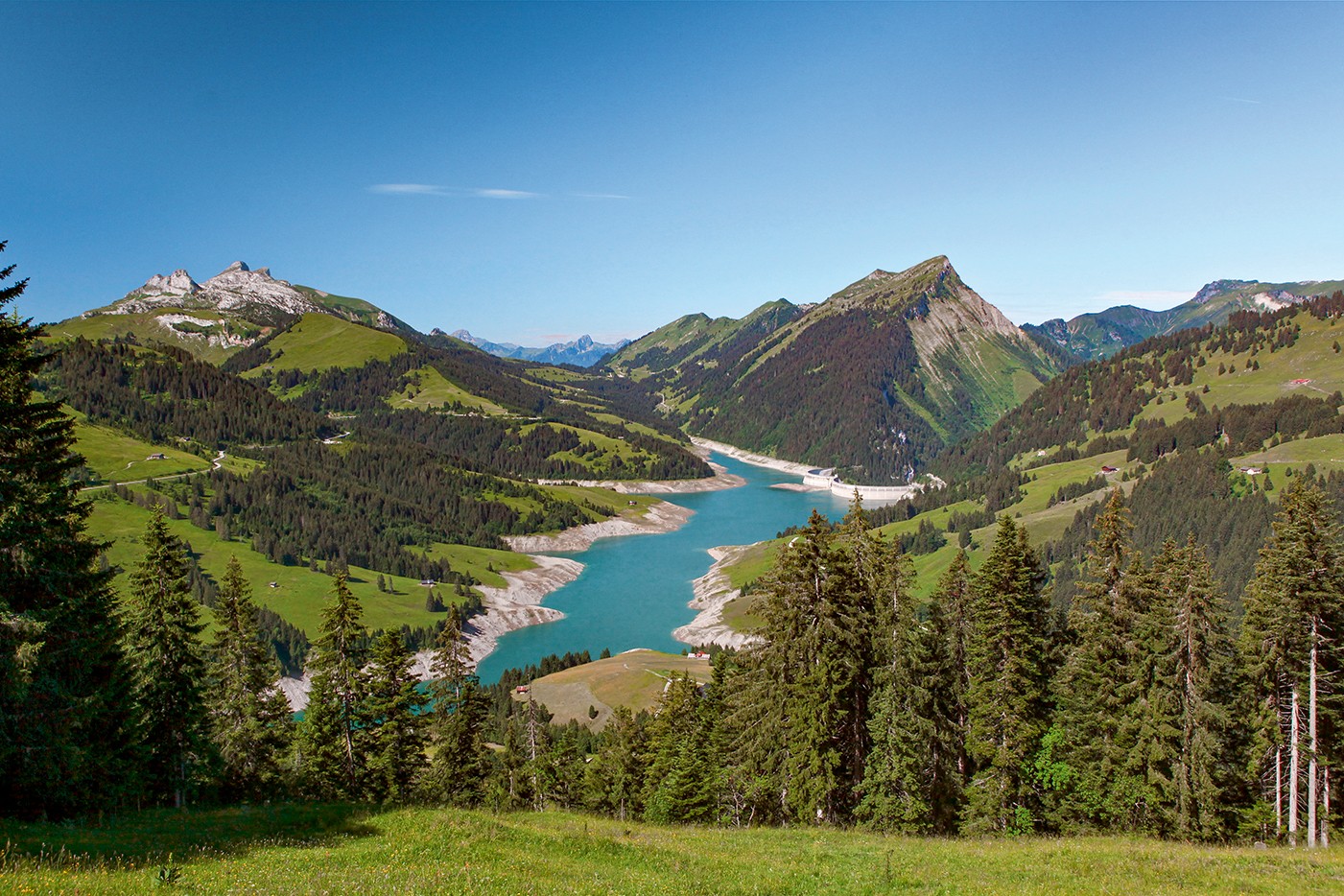 Lac de l’Hongrin, un barrage avec l’eau du Léman. Photo: José Crespo