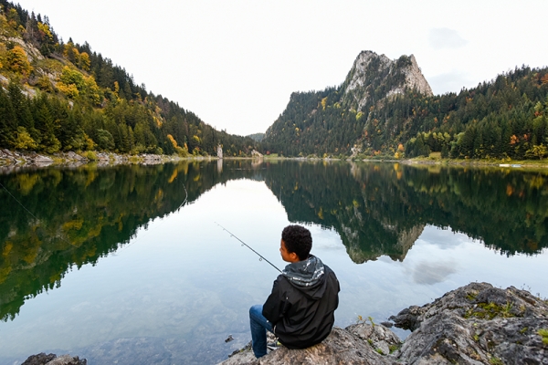 Wandern und fischen