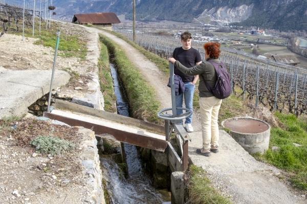 Lungo la Bisse de Clavau nei pressi di Sion