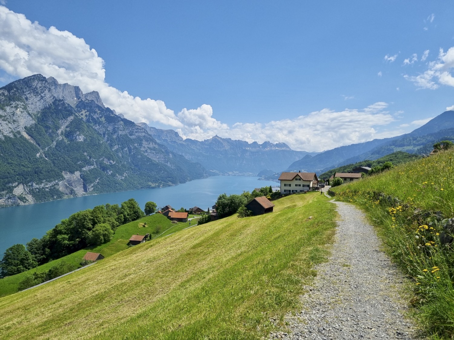 Panorama impressionnant au-dessus du lac de Walenstadt. Photo: Simon Liechti