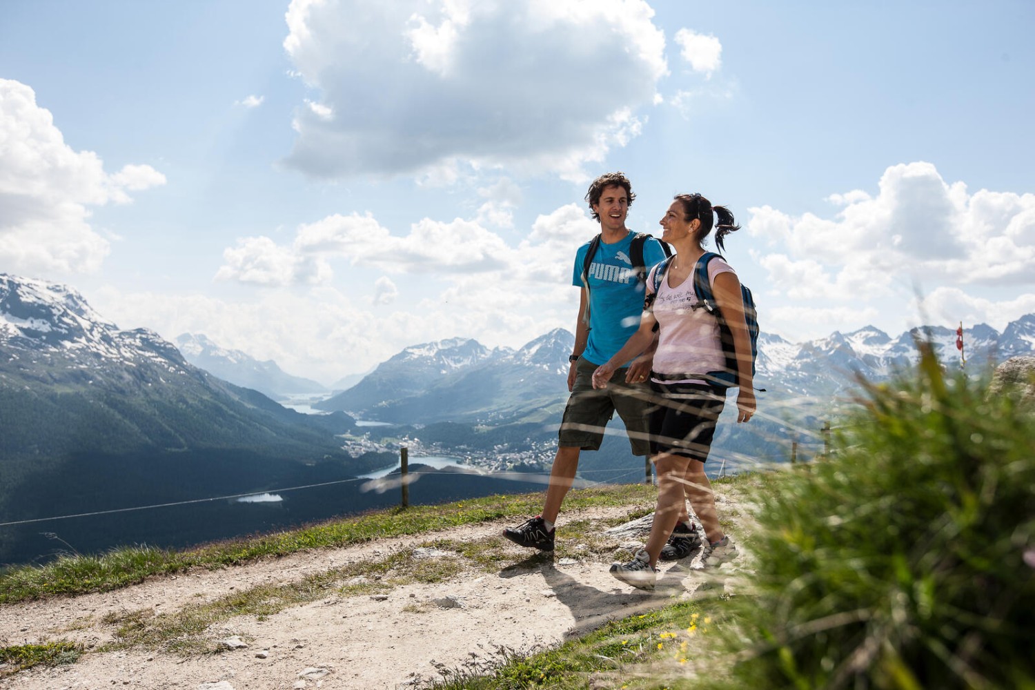 Grandiose Aussicht auf dem Weg vom Muottas Muragl. Bild: zVg, Engadin St Moritz Mountains Andrea Badrutt