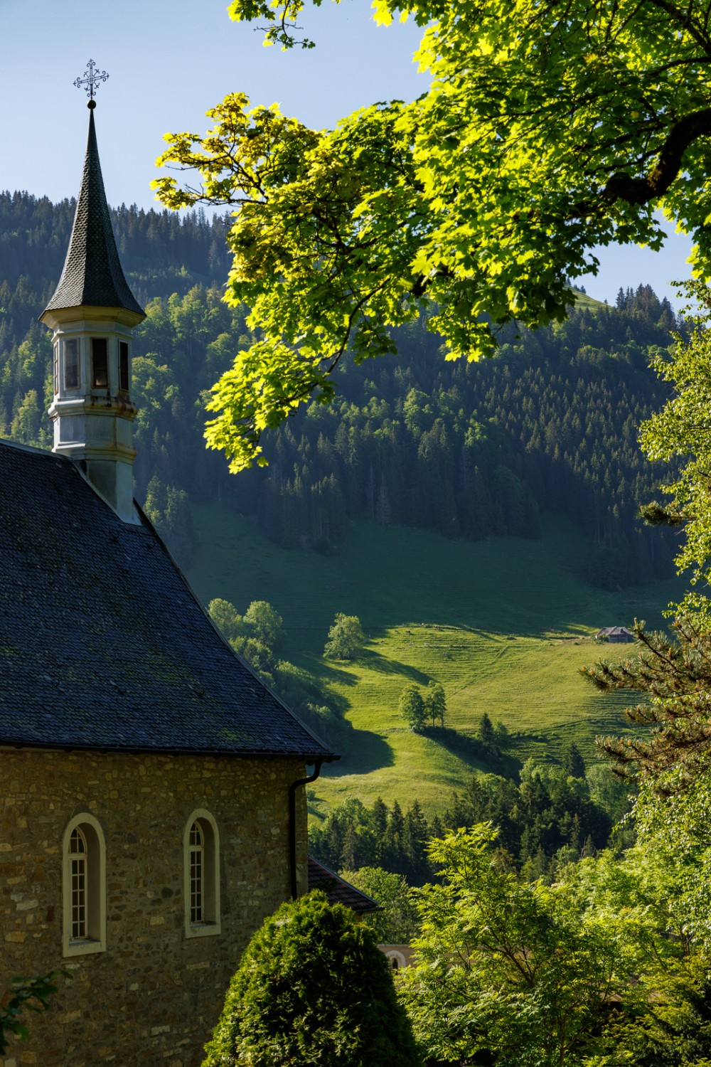 C’est ici, au couvent de La Valsainte, tout au fond de la vallée du Javro, que les chartreux s’établirent en 1295. Photo: Severin Nowacki