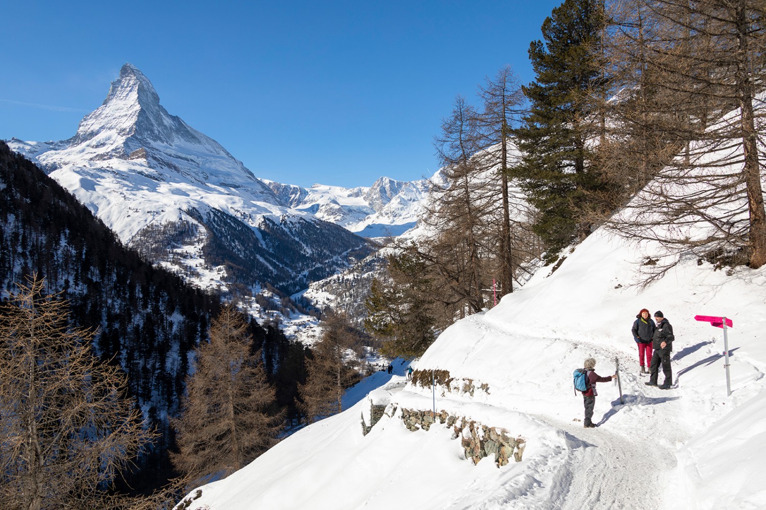 Vue constante sur le Cervin, qui attire tous les regards. Photos: Severin Nowacki