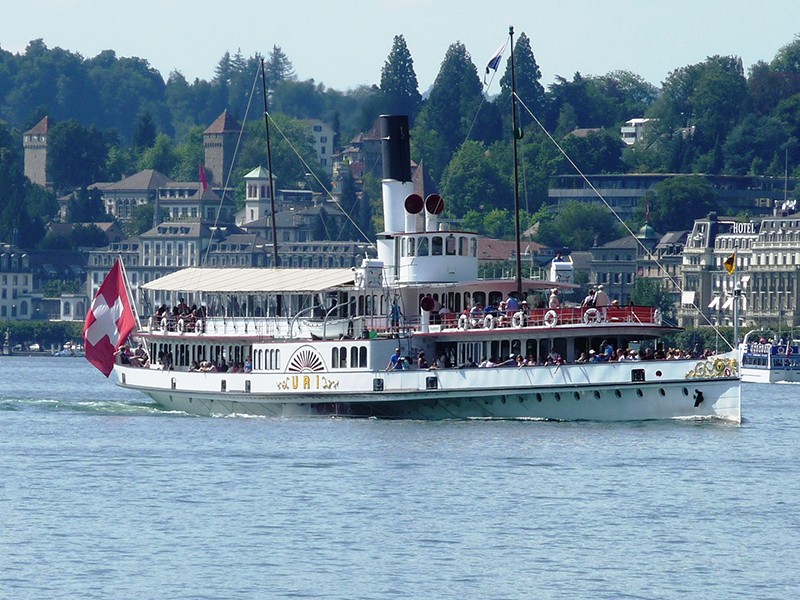 Le bateau Uri est le plus vieux bateaux à vapeur du lac des Quatre-Cantons.              Photo: Hans Schüpbach, PBC