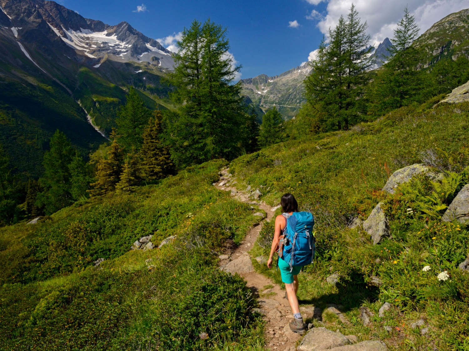 La montée offre régulièrement des vues sur la vallée. 
Photo: natur-welten.ch