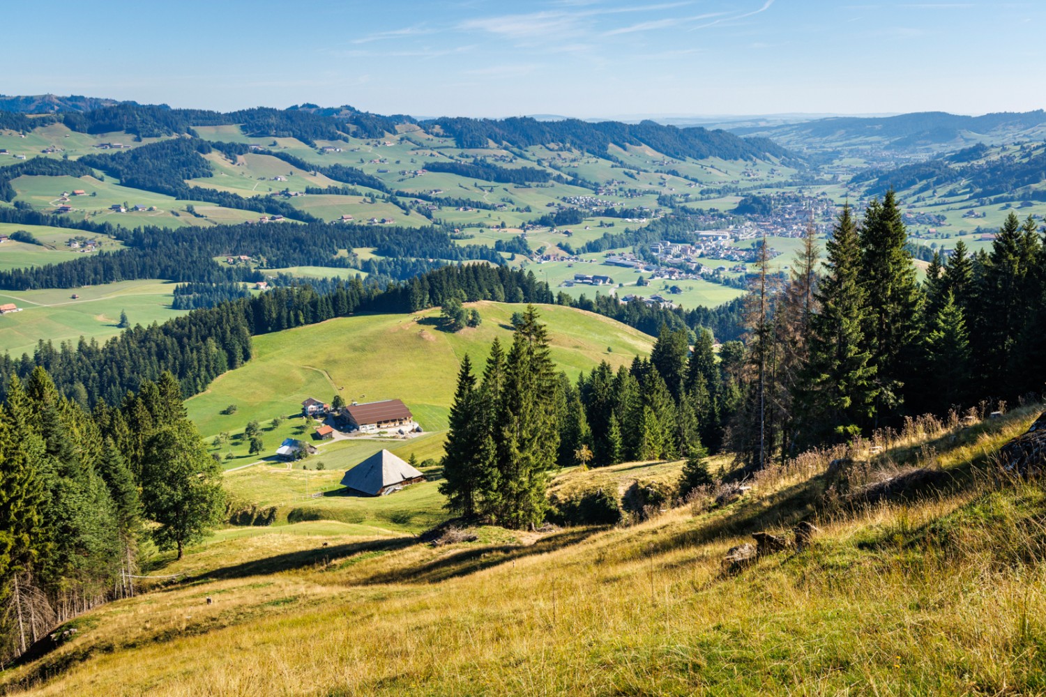 Jolie vue sur l’Entlebuch. Photo: Severin Nowacki