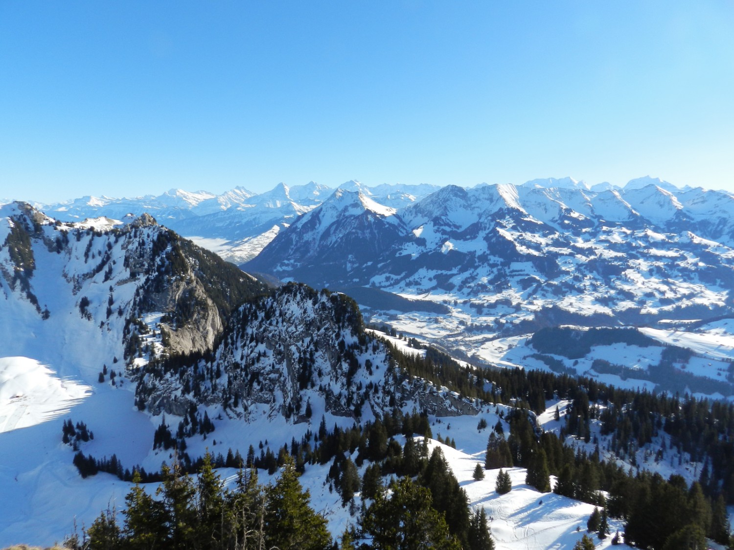 Depuis le Cheibehore, le regard plonge sur le Simmental.Photo: Patricia Michaud