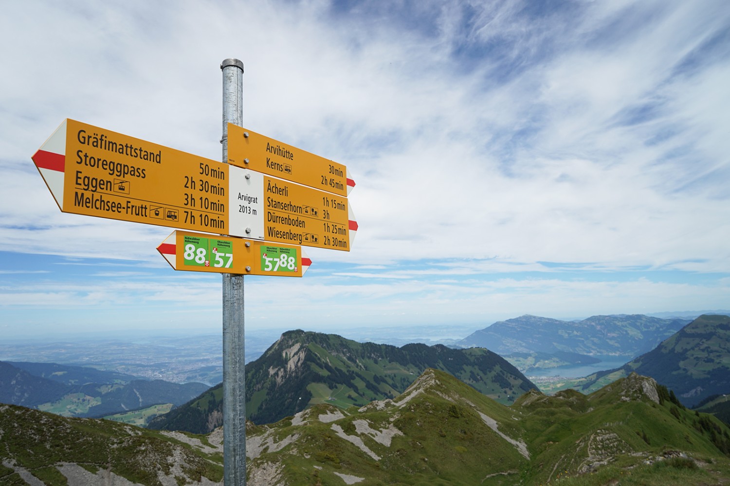 Vue splendide de l’Arvigrat sur le Stanserhorn et le Rigi. Photos: Reto Wissmann

