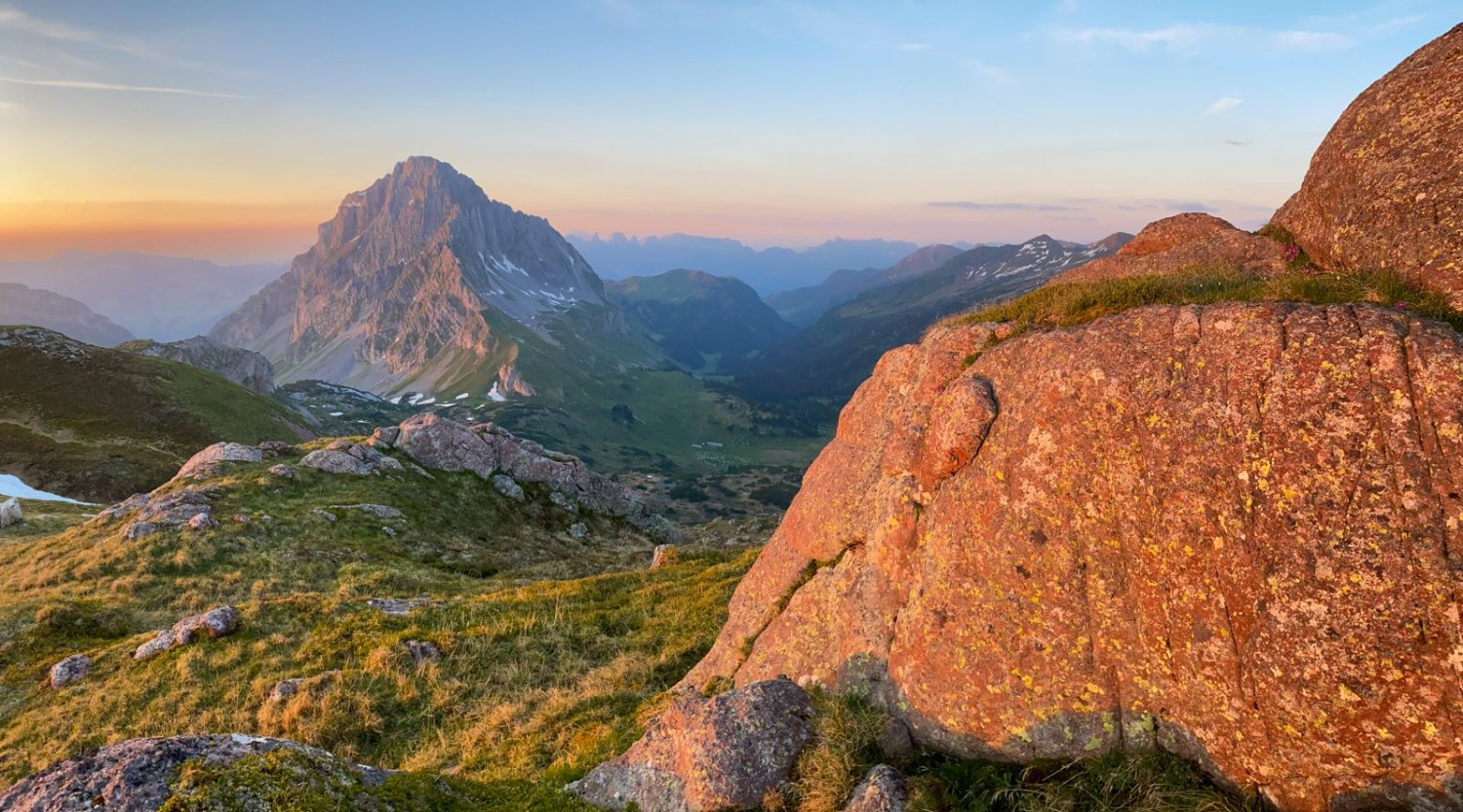 Beim Rotärd-Pass mit dem Mürtschenstock.