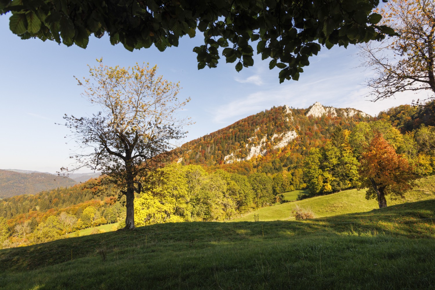 Coup d’œil à l’est sur Les Roches entre Césai et St-Brais. Photo: Severin Nowacki