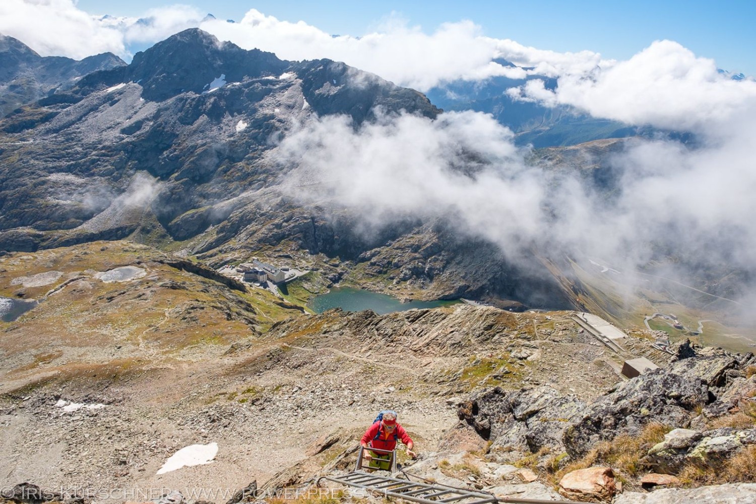 Le chemin de randonnée alpine est équipé de plusieurs échelles.