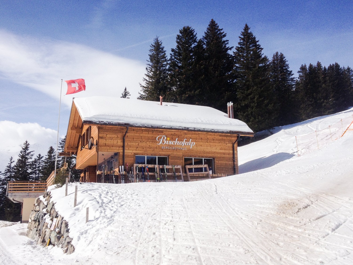 Die Bischofalp ist ein Zwischenziel auf dem Weg zur Munggä Hüttä. Ab hier wandert man im Skigebiet. Bild: Claudia Peter