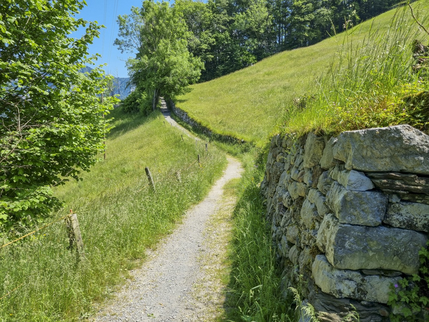 De nombreux passages comportent des murs de pierres sèches. Photo: Simon Liechti