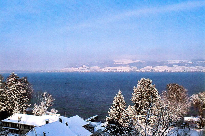 Winterlicher Weitblick in Richtung Mont Vully.