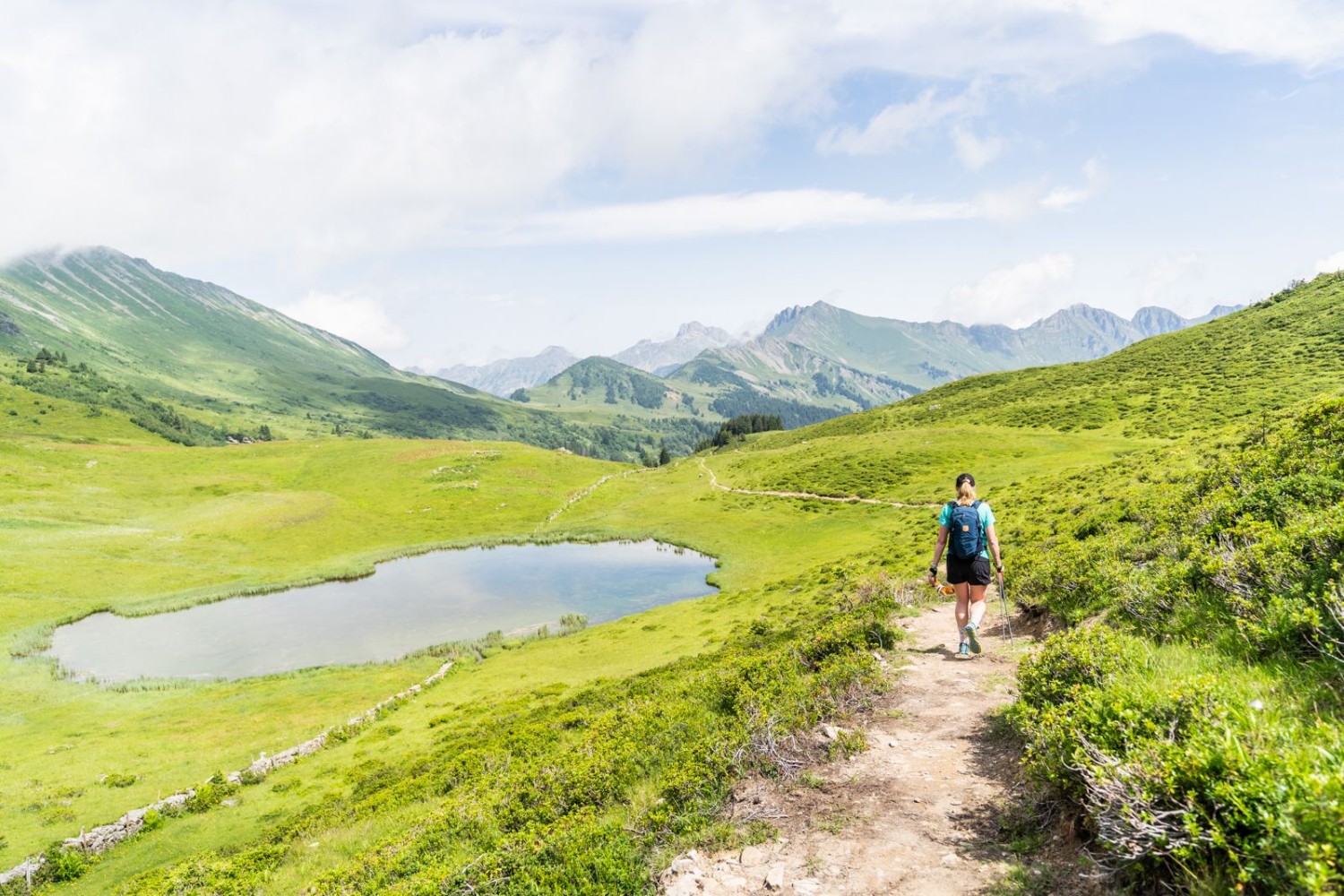 Le haut-marais au col de Voré: un lieu parfait pour randonner en toute tranquillité.